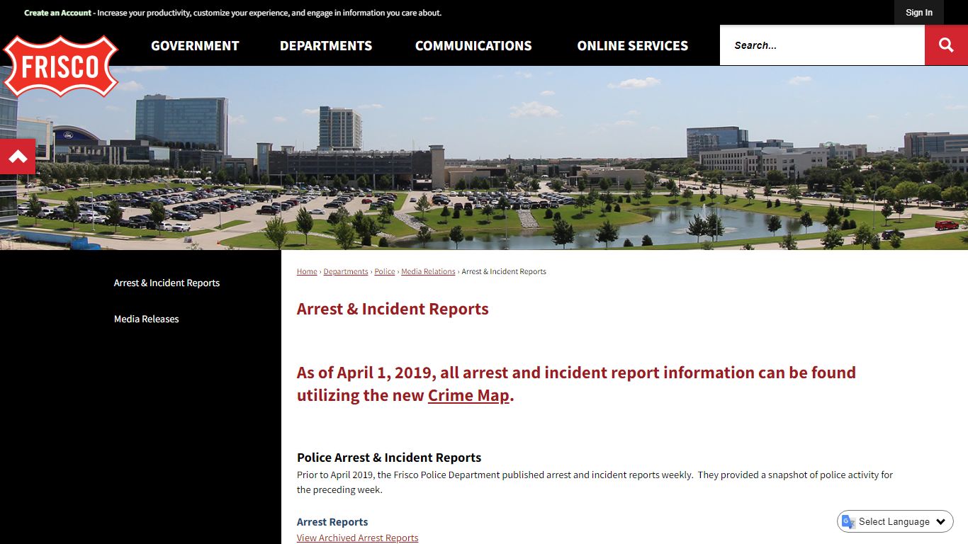 Arrest & Incident Reports | Frisco, TX - Official Website