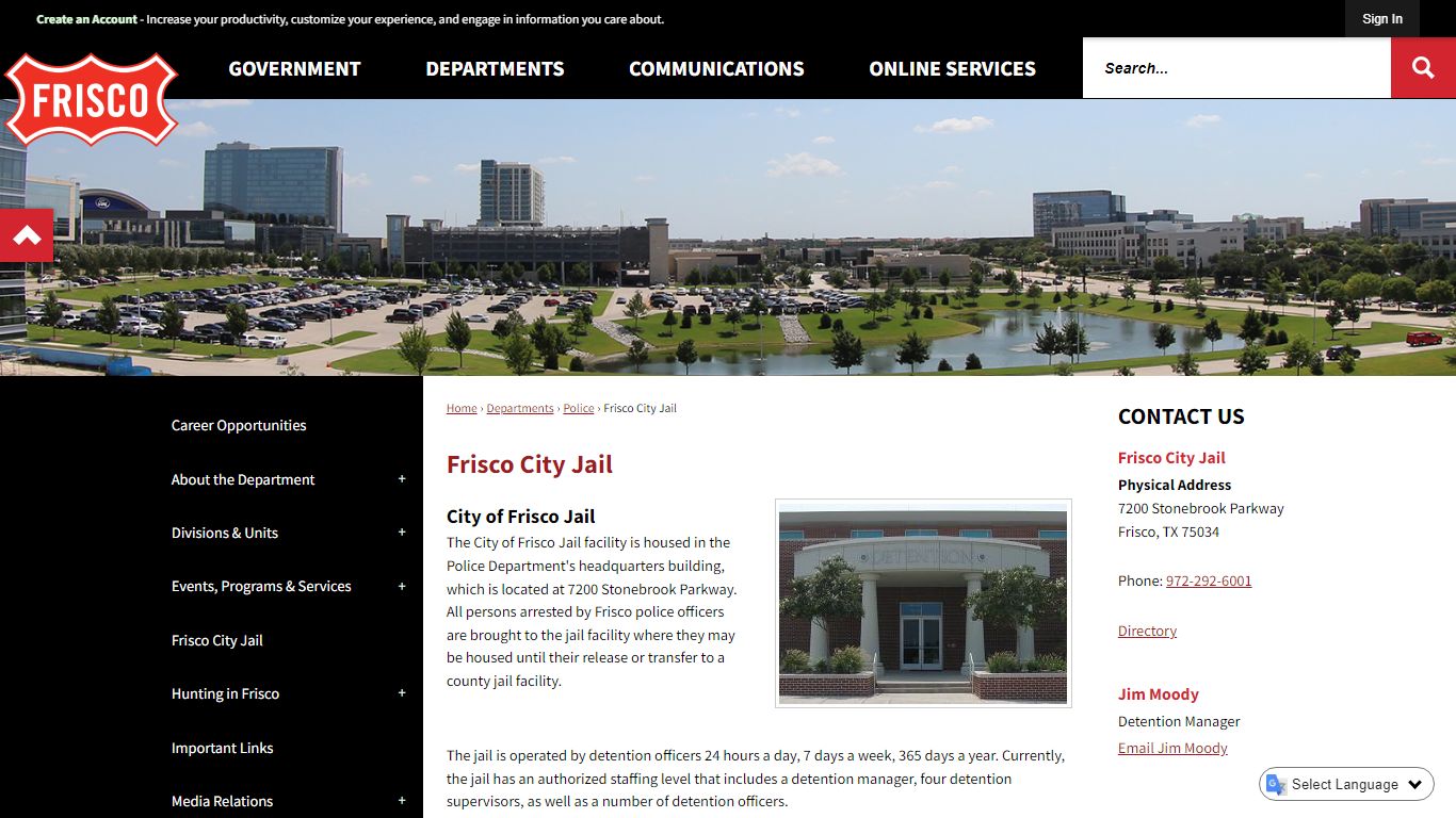 Frisco City Jail | Frisco, TX - Official Website